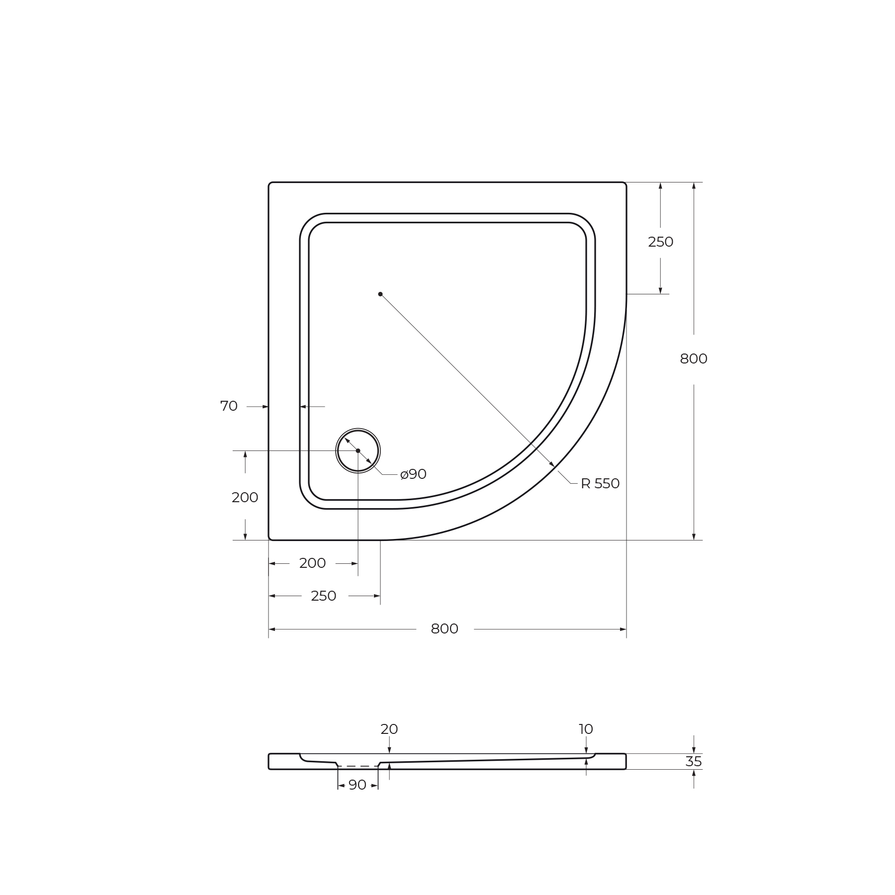 Поддон SMC CEZARES TRAY-M-R-80-550-35-W - Gidratop.ru изображение
