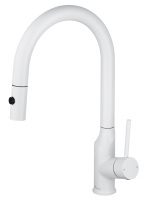 Смеситель для кухни с выдвижным изливом WONZON & WOGHAND, Белый матовый (WW-A21252-MW) - Gidratop.ru изображение