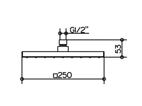 Верхний душ Keuco 53086 010100 квадратный, 25x25 см, 1 режим струи, без держателя - Gidratop.ru изображение