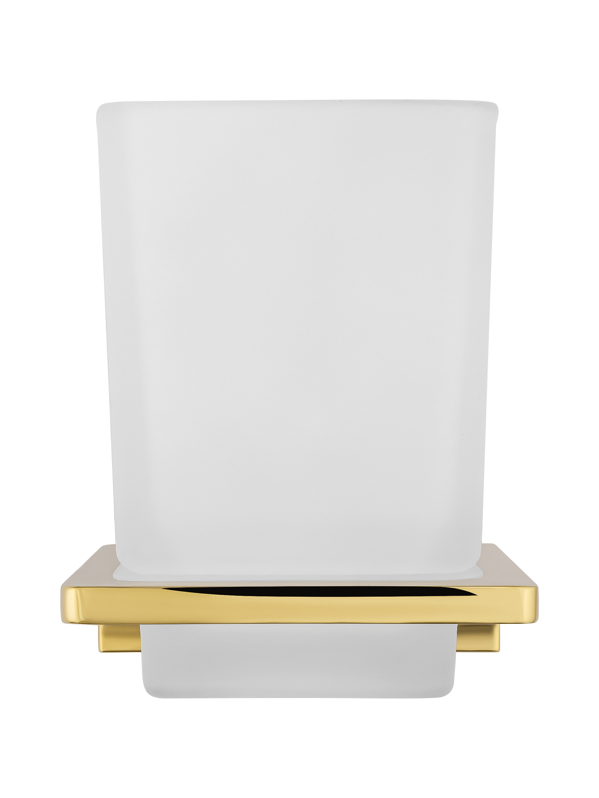 Стакан для зубных щеток с держателем WONZON & WOGHAND ECLIPSE, Глянцевое золото (WW-9121-LG) - Gidratop.ru изображение