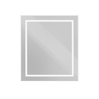 Зеркало в алюминиевой раме со встроенным светильником и сенсорным выключателем по периметру рамы, SPC-KRAFT-700-800-SENS-AL, 700x800x32 мм - Gidratop.ru изображение