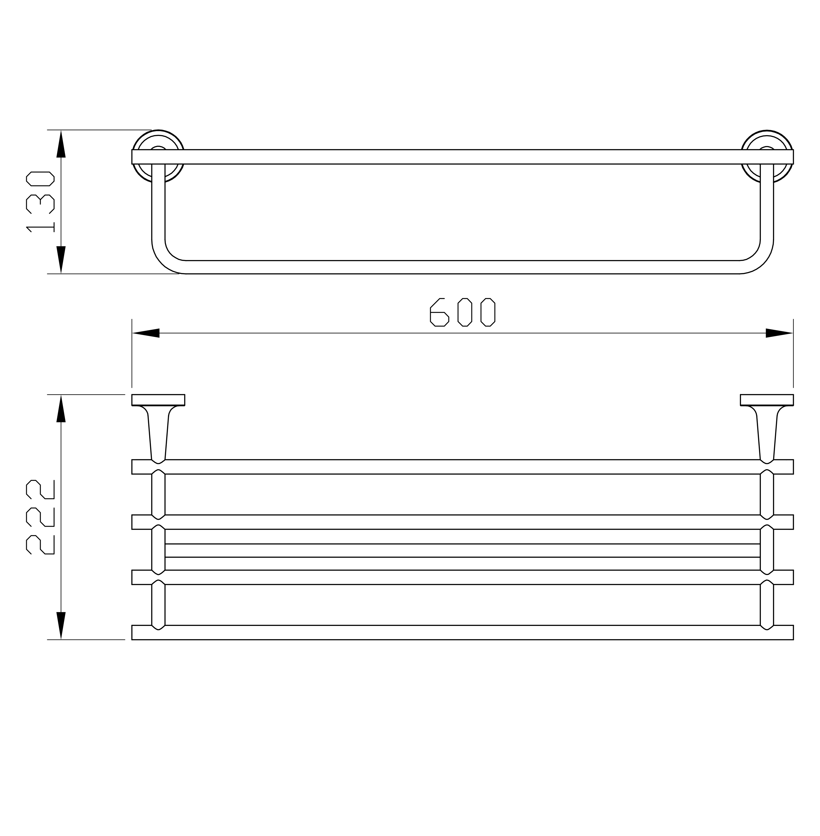 Полотенцедержатель с полкой WONZON & WOGHAND SIMPLE, Хром (WW-6581) - Gidratop.ru изображение