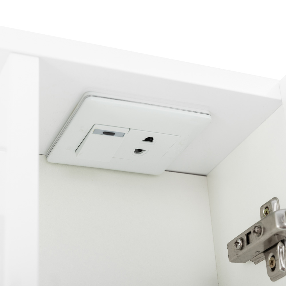 MARINO Шкаф зеркальный подвесной с двумя распашными дверцами с доводчиками, LED 2x4W, Bianco Lucido, 1200х150х750, MARINO-SPC-1200/750-2A-BL-P - Gidratop.ru изображение