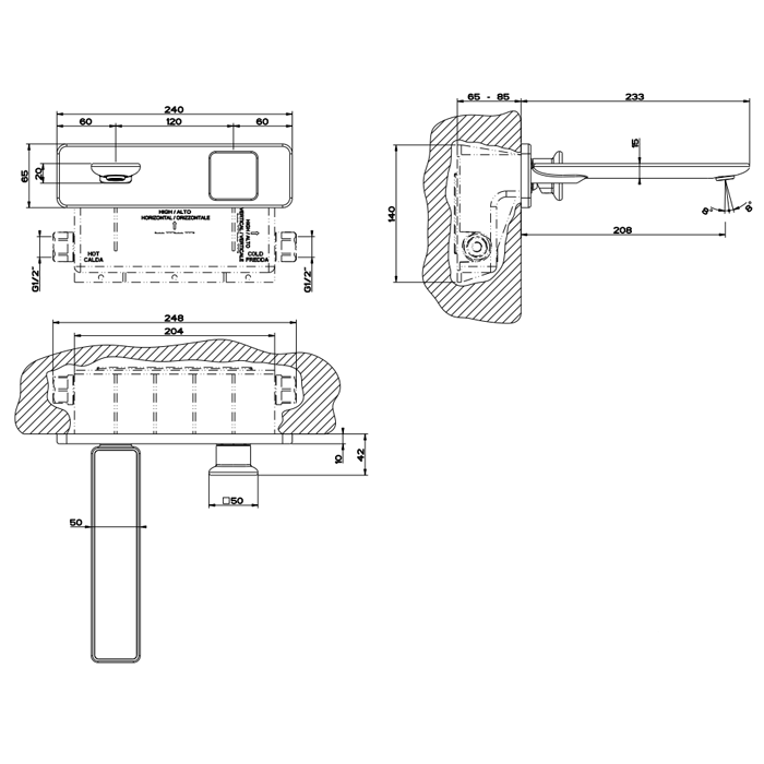 Gessi внутренняя часть встраиваемого смесителя для раковины/биде - Gidratop.ru изображение