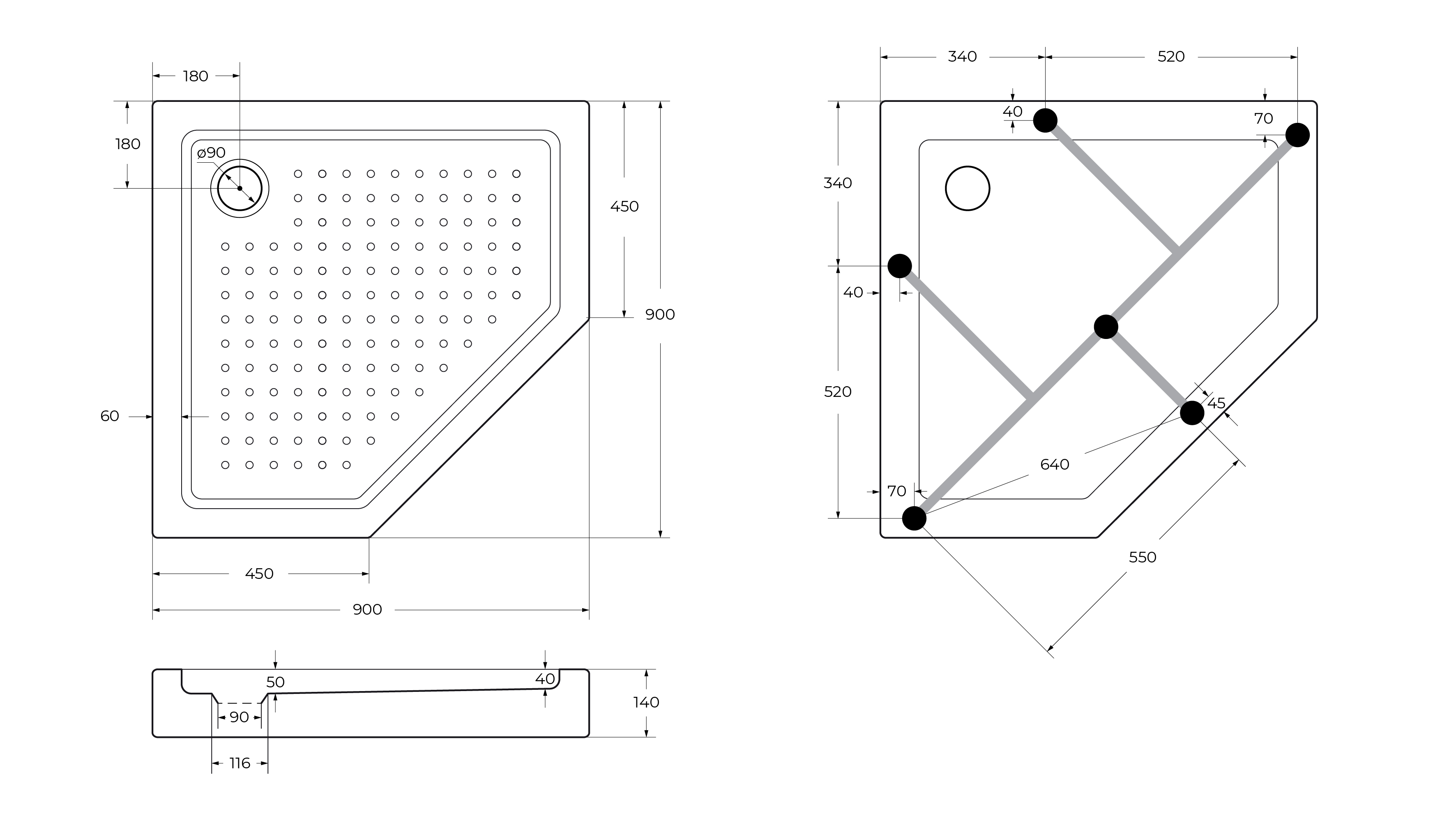 Акриловый поддон CEZARES TRAY-A-P-90-15-W0 - Gidratop.ru изображение