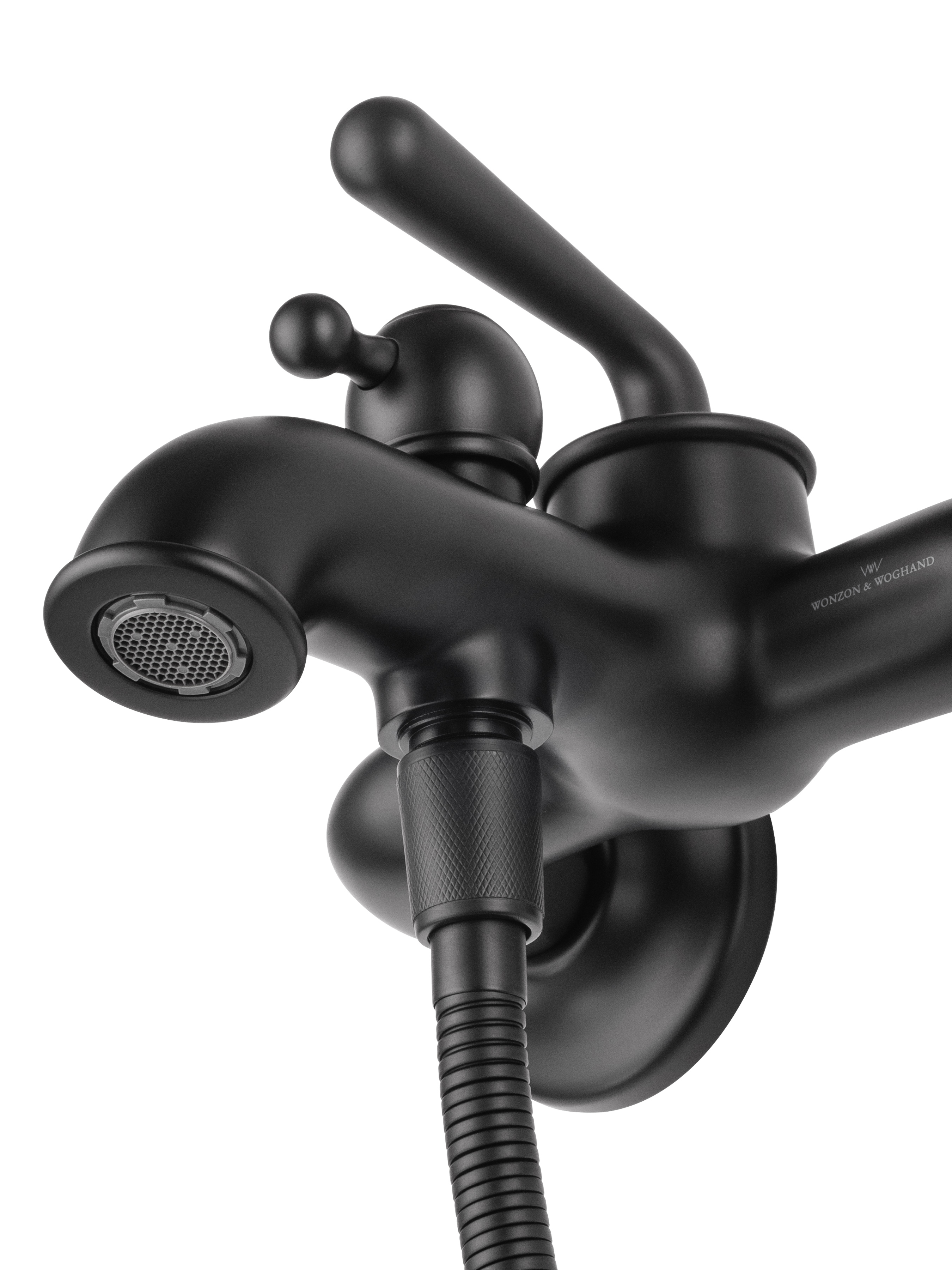 Смеситель для ванны с душем WONZON & WOGHAND STEAM, Черный матовый (WW-88639008-MB) - Gidratop.ru изображение