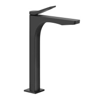 GESSI Rilievo смеситель для раковины на 1 отв. без донного клапана  h=297мм, излив 154мм , цвет: nero XL - Gidratop.ru изображение