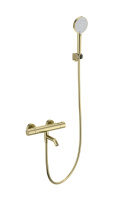 Смеситель для ванны с душем и термостатом WONZON & WOGHAND, Брашированное золото (WW-B3029-A1-BG) - Gidratop.ru изображение