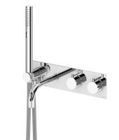 CZR-B-VDM2-T-01 Встраиваемый термостатический смеситель для ванны и душа однорычажный в комплекте с ручным душем, на одной площадке, исполнение хром - Gidratop.ru изображение