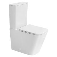 Унитаз ABBER Rechteck AC1210TMW компакт белый матовый, безободковый, смыв торнадо - Gidratop.ru изображение