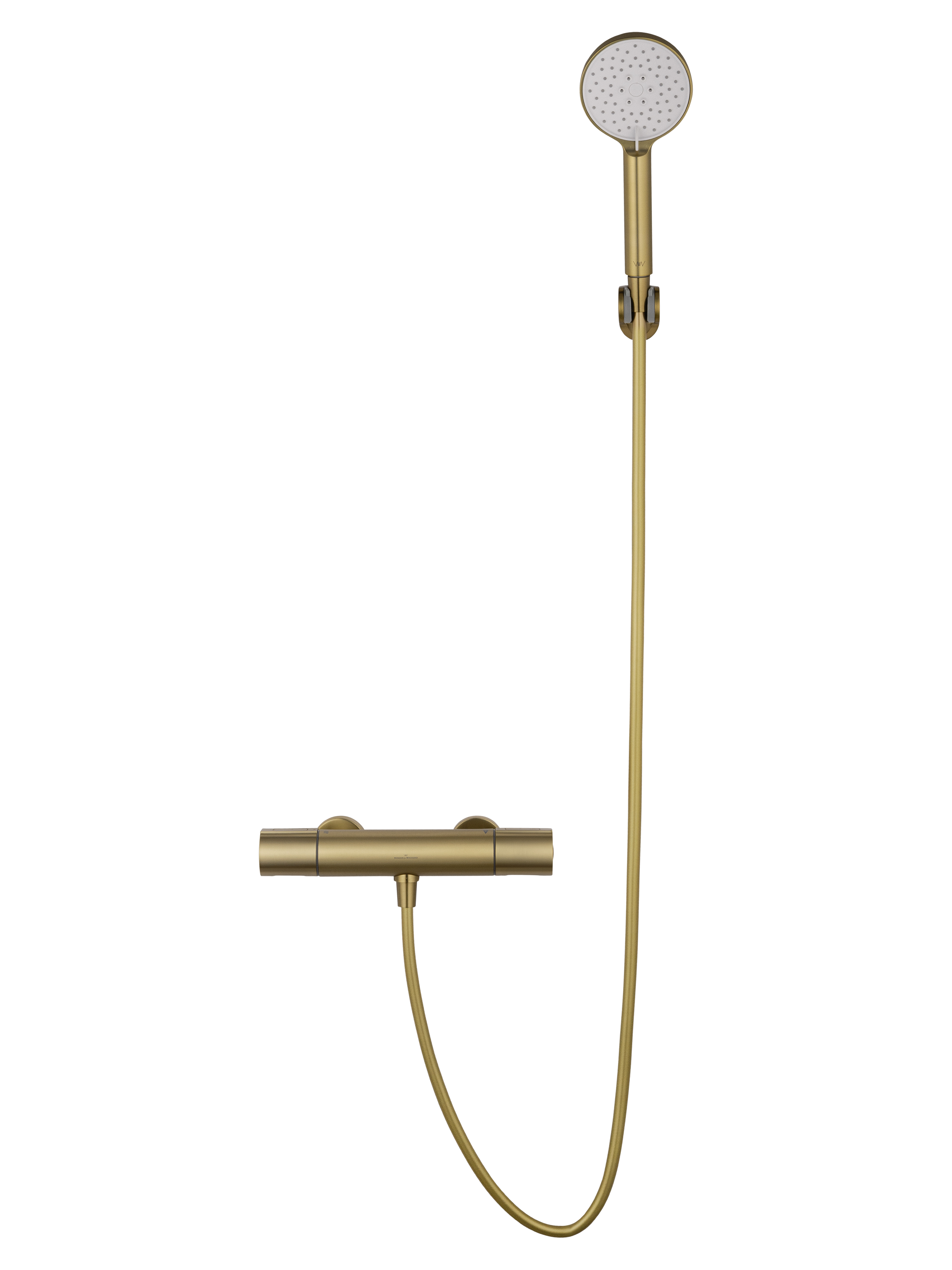 Смеситель для душа с термостатом WONZON & WOGHAND INN 2, Брашированное золото (WW-A2006-A-BG) - Gidratop.ru изображение