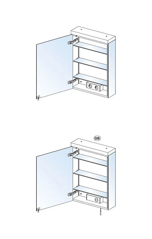 Зеркальный шкаф Keuco Royal Reflex 24001 171201 подвесной 50 см, алюминий серебристый, петли слева - Gidratop.ru изображение