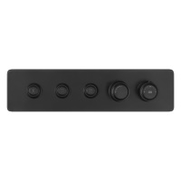 GESSI HI-FI ECLECTIC смеситель для душа настенный встраиваемый, термостатический, с 3 запорными кнопками, цвет Black XL - Gidratop.ru изображение