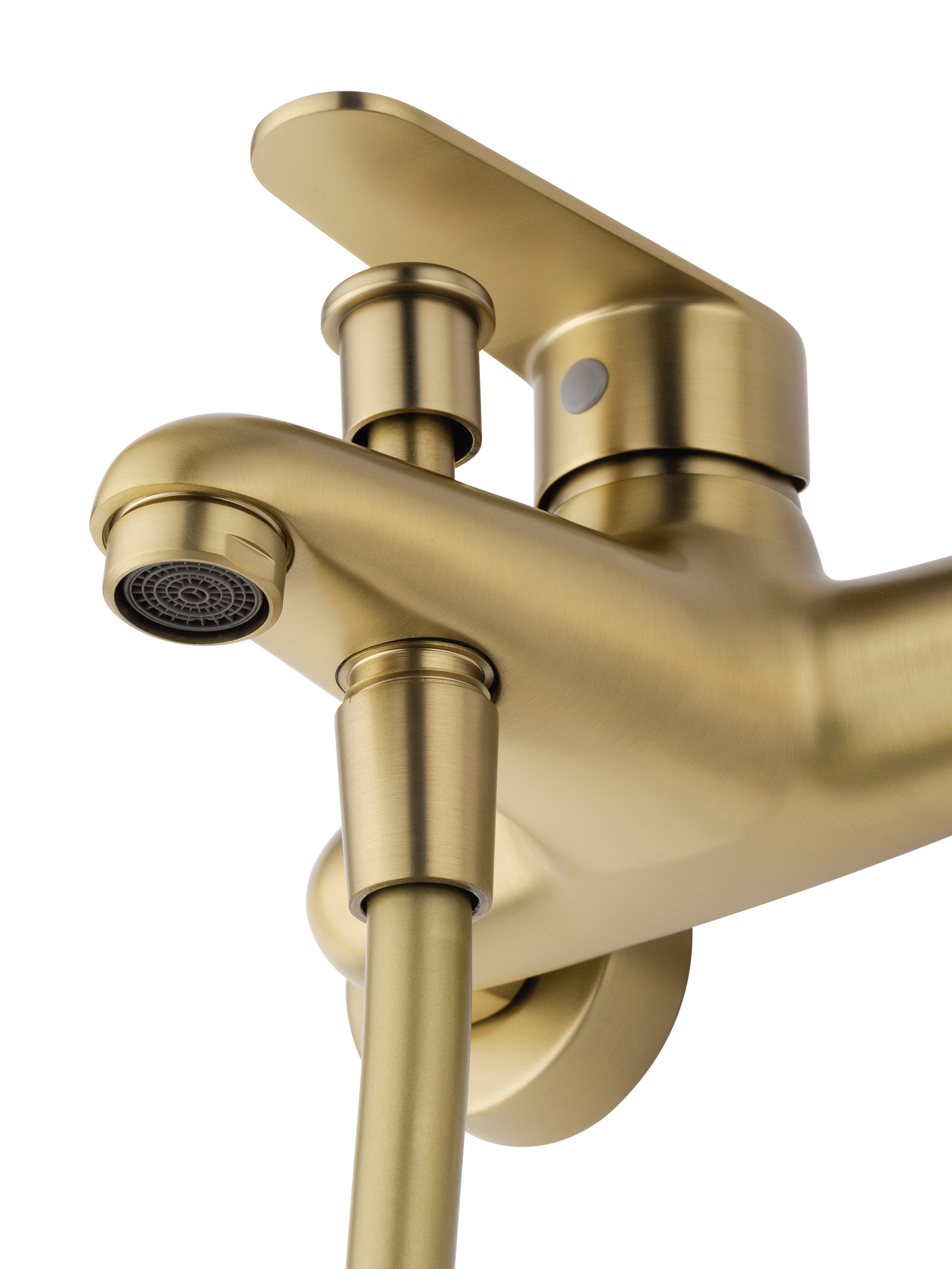 Смеситель для ванны с душевым гарнитуром WONZON & WOGHAND ALFA, Брашированное золото (WW-AE3201-BG) - Gidratop.ru изображение