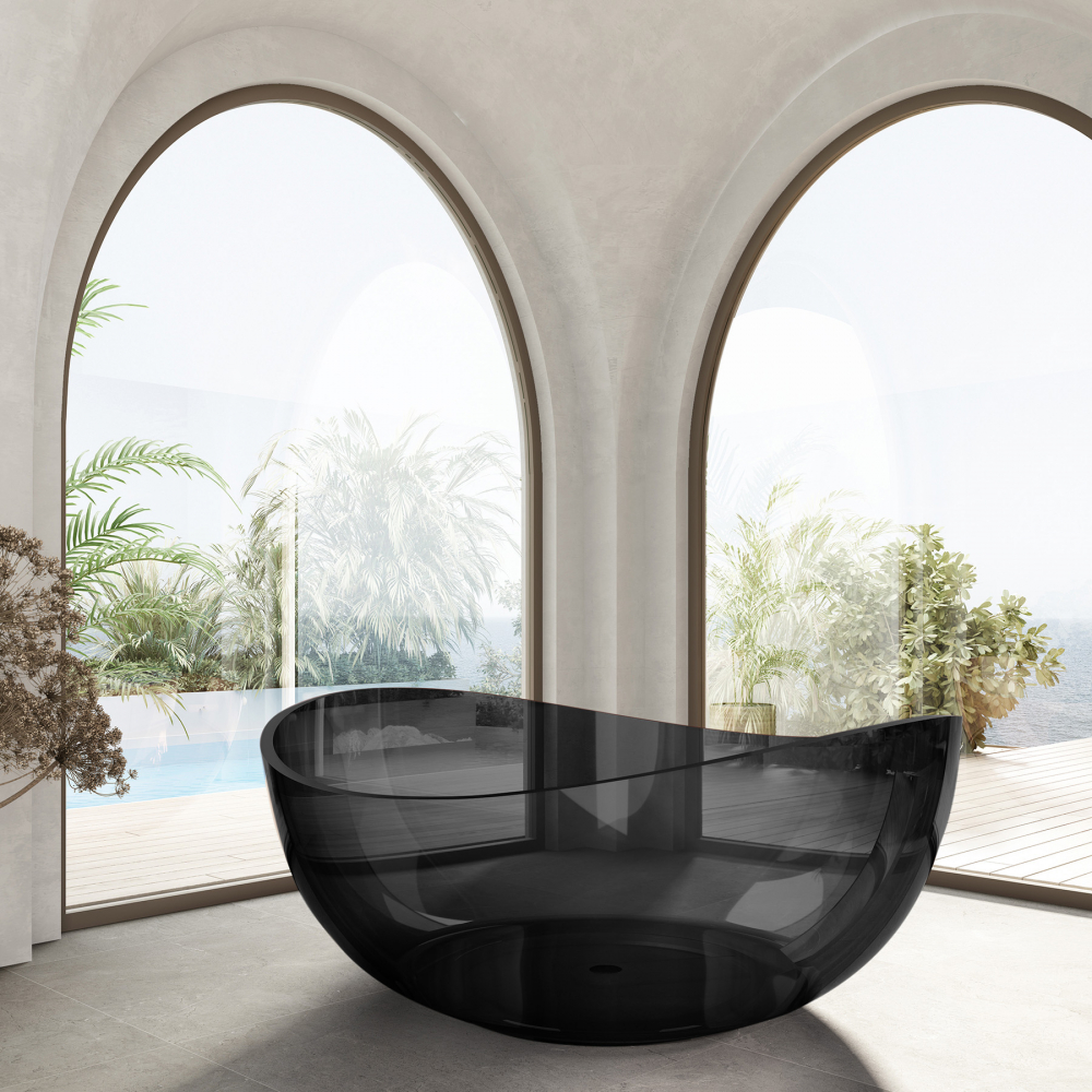 Прозрачная ванна ABBER Kristall AT9705Onyx черная - Gidratop.ru изображение