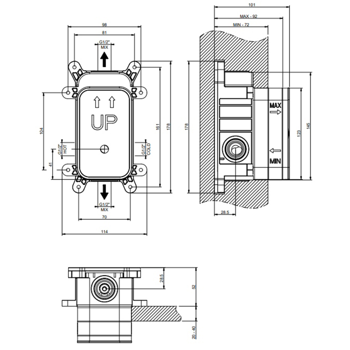 Gessi Emporio Via manzoni встраиваемая часть для смесителя на 2 выхода, цвет: Chrome - Gidratop.ru изображение