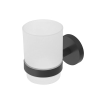 RELAX-TUMS-NOP Стакан подвесной, стекло, исполнение черный матовый - Gidratop.ru изображение