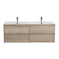 KRAFT База под раковину подвесная с четырьмя выкатными ящиками для раковины с двумя чашами, Rovere Galifax Bianco, 1200x460x500, KRAFT-1200-4C-SO-2-RGB - Gidratop.ru изображение