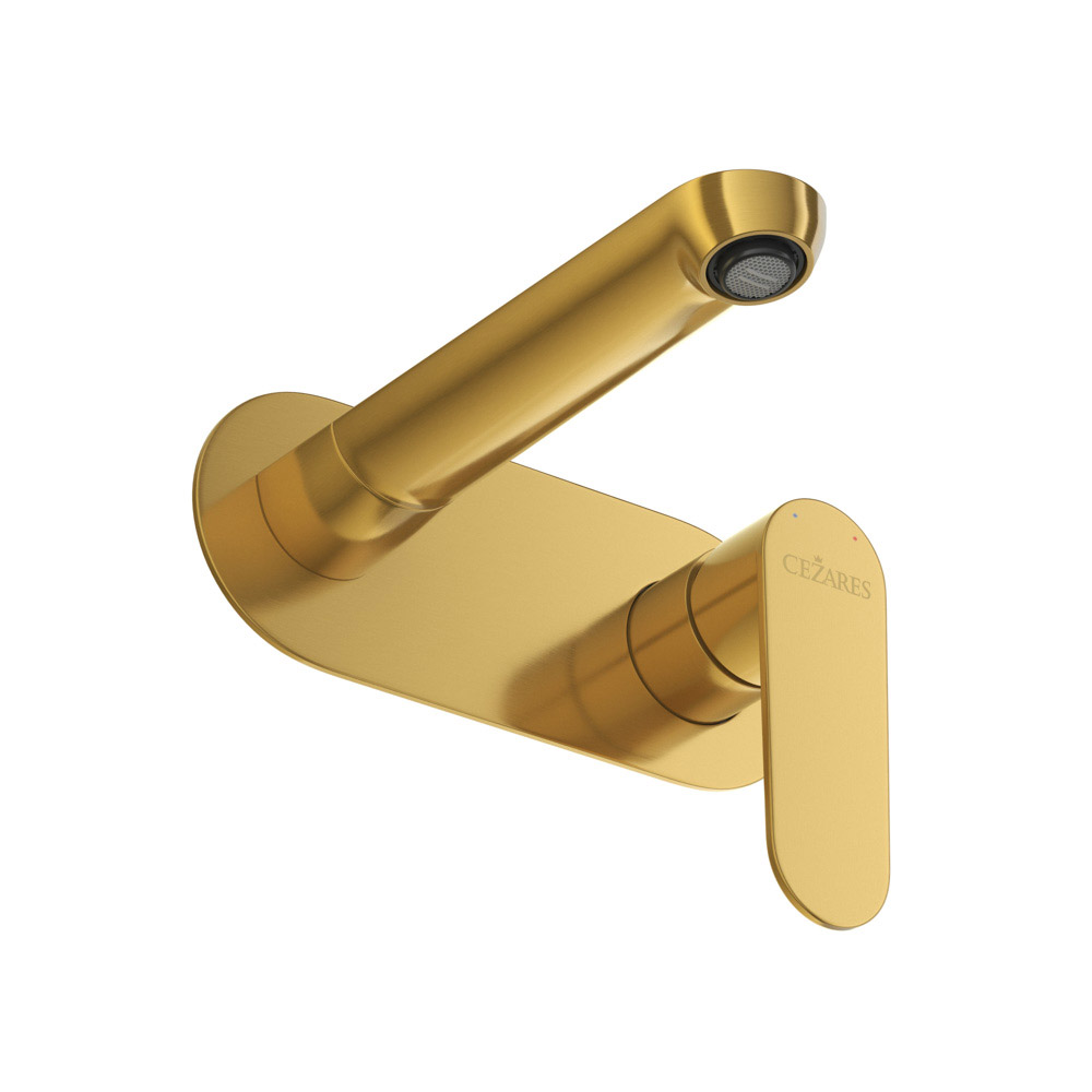 STYLUS-BLI1-BORO-W0 Смеситель для раковины встраиваемый с внутренней частью, без донного клапана, брашированное золото - Gidratop.ru изображение