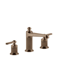 GESSI VENTI20 смеситель для раковины на 3 отверстия, высота излива 98 мм., в комплекте с донным клапаном, цвет Copper Brushed PVD - Gidratop.ru изображение