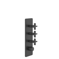 GESSI INCISO встраиваемый термостатический смеситель на 3 источника, резьба 3/4 (внешние части), цвет: nero XL - Gidratop.ru изображение