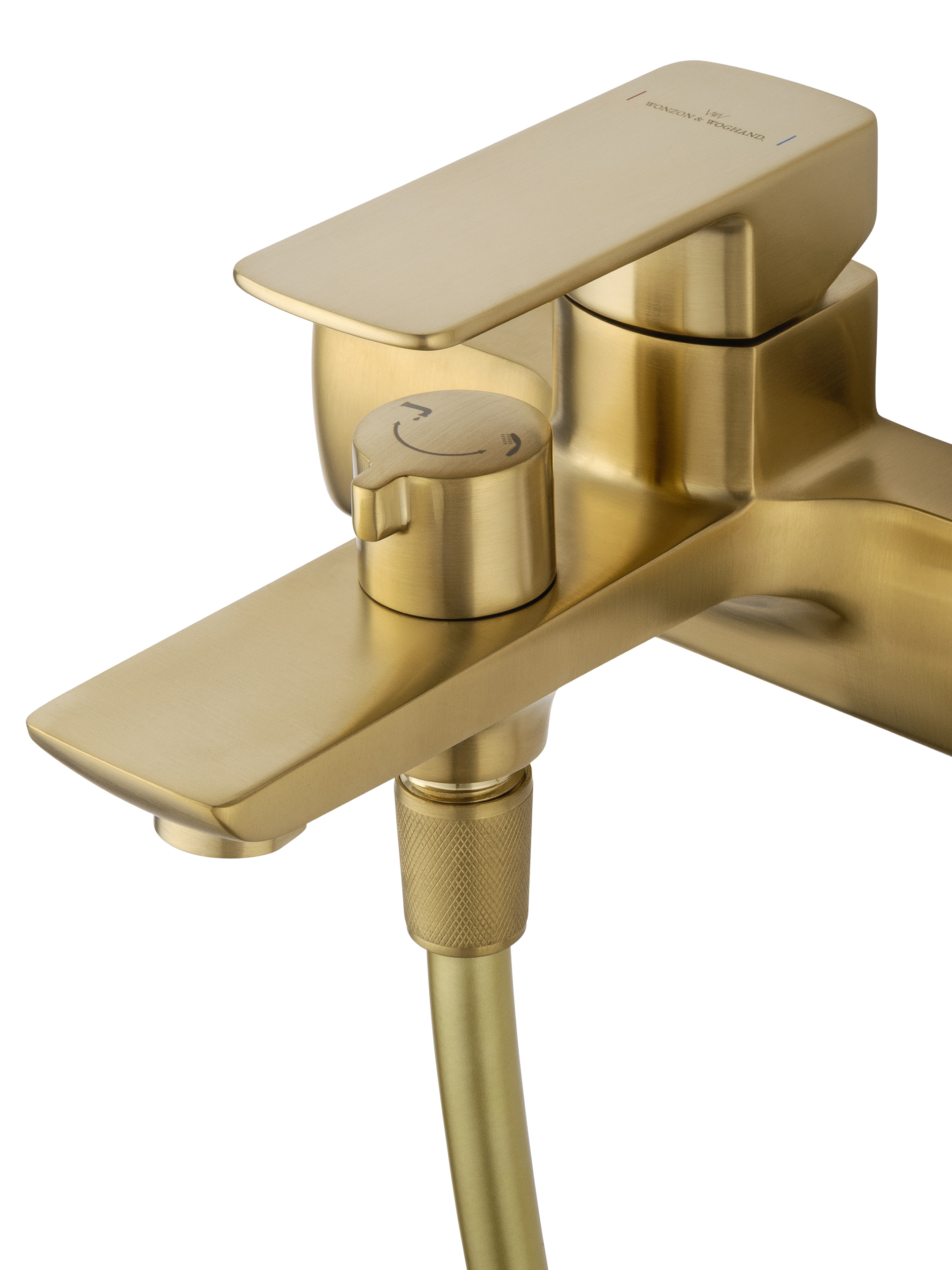Смеситель для ванны с душем WONZON & WOGHAND EDGE, Брашированное золото (WW-88639003A- BG) - Gidratop.ru изображение