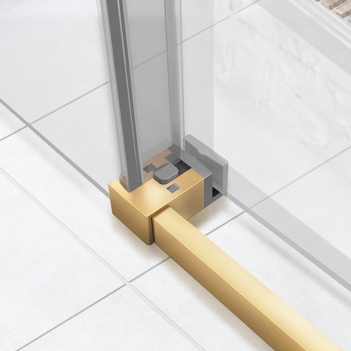 Душевая дверь Slim Soft VDS-1SS140CLG, 1400, брашированное золото, стекло прозрачное - Gidratop.ru изображение
