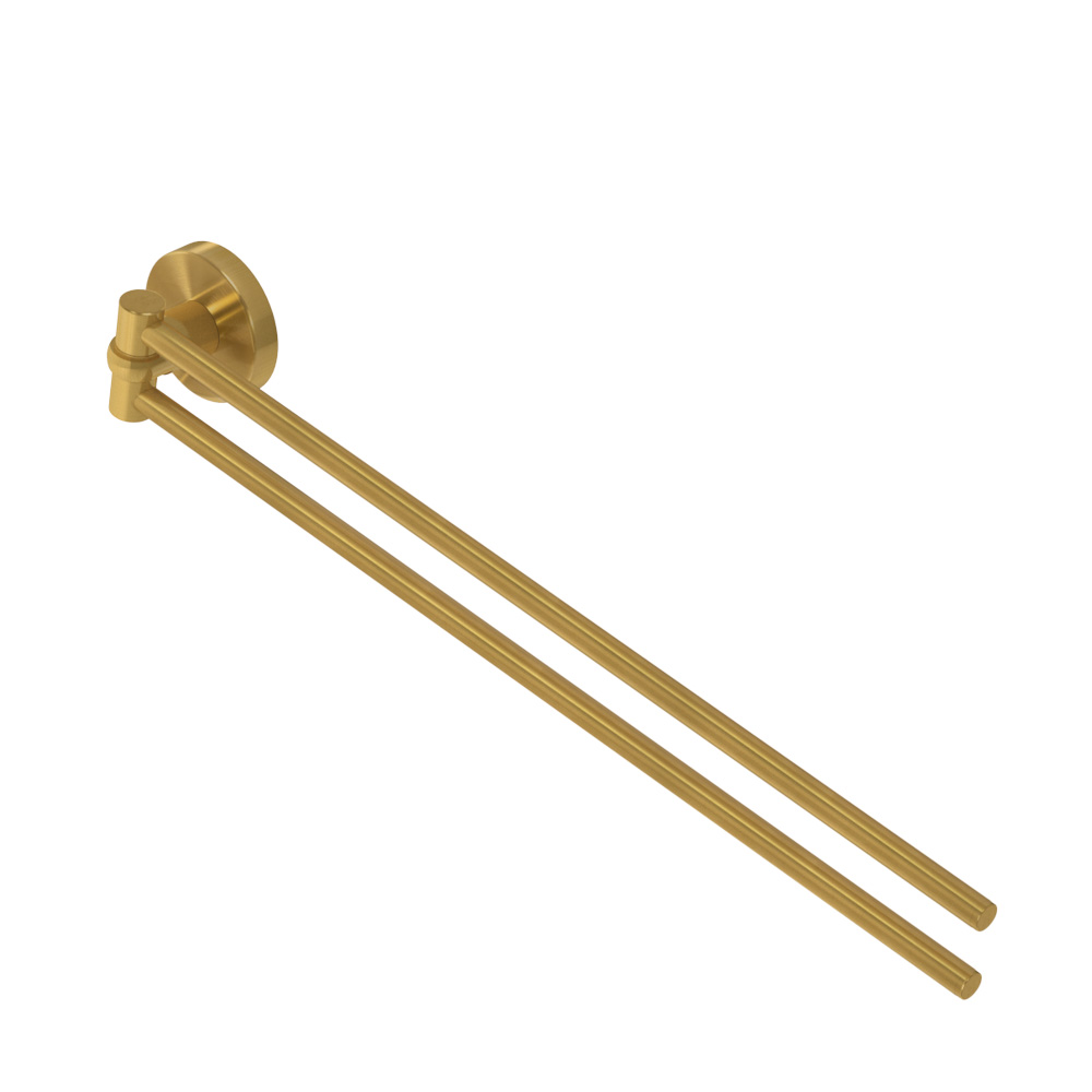 RELAX-THD-S-BORO Полотенцедержатель двойной поворотный, исполнение брашированное золото - Gidratop.ru изображение