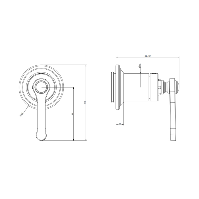 GESSI VENTI20 смеситель встраиваемый, однорычажный, внешняя часть, цвет хром - Gidratop.ru изображение