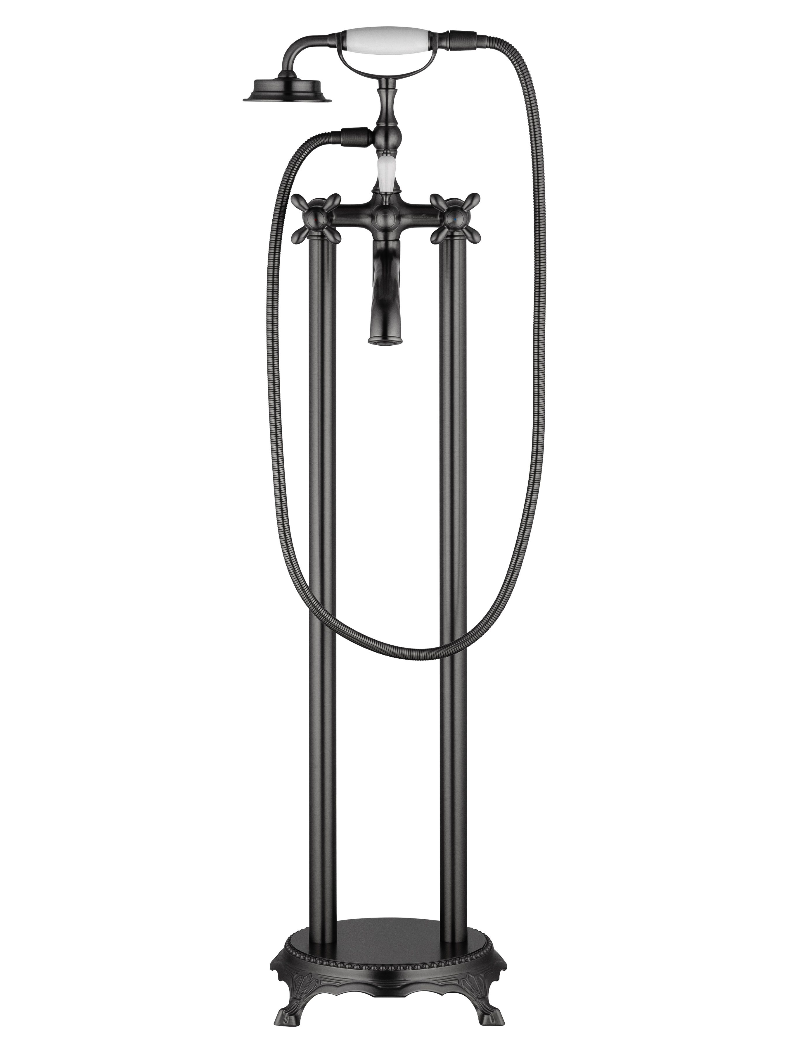 Смеситель для ванны напольного монтажа WONZON & WOGHAND RETRO, Темный графит (WW-88649020-BGM) - Gidratop.ru изображение