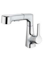 Смеситель для раковины с выдвижным изливом WONZON & WOGHAND, Хром (WW-121B108-CR) - Gidratop.ru изображение