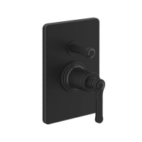 GESSI VENTI20 смеситель встраиваемый, однорычажный, с переключателем на 2 положения, внешняя часть, цвет черный матовый - Gidratop.ru изображение