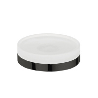 Colombo Nordic  Мыльница настольная, цвет: PVD графит матовый/матовое стекло - Gidratop.ru изображение