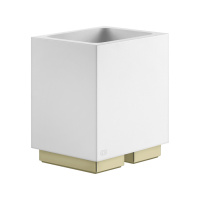 GESSI  INVERSO ACCESSORIES стакан настольный белый, цвет: Brass Brushed PVD