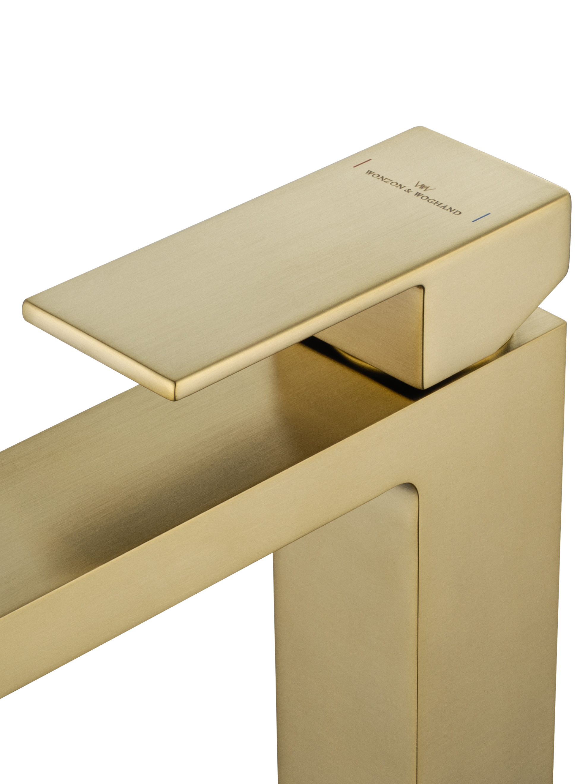 Смеситель для раковины WONZON & WOGHAND CUBE, Брашированное золото (WW-88139016-BG) - Gidratop.ru изображение