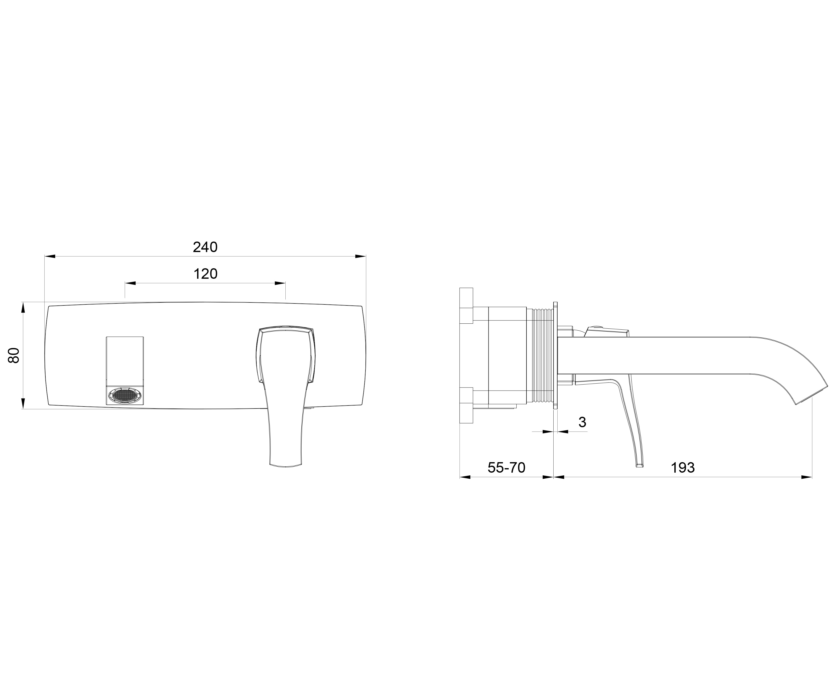 Смеситель для раковины встраиваемый WONZON & WOGHAND FLEX, Хром (WW-88869072-CR) - Gidratop.ru изображение