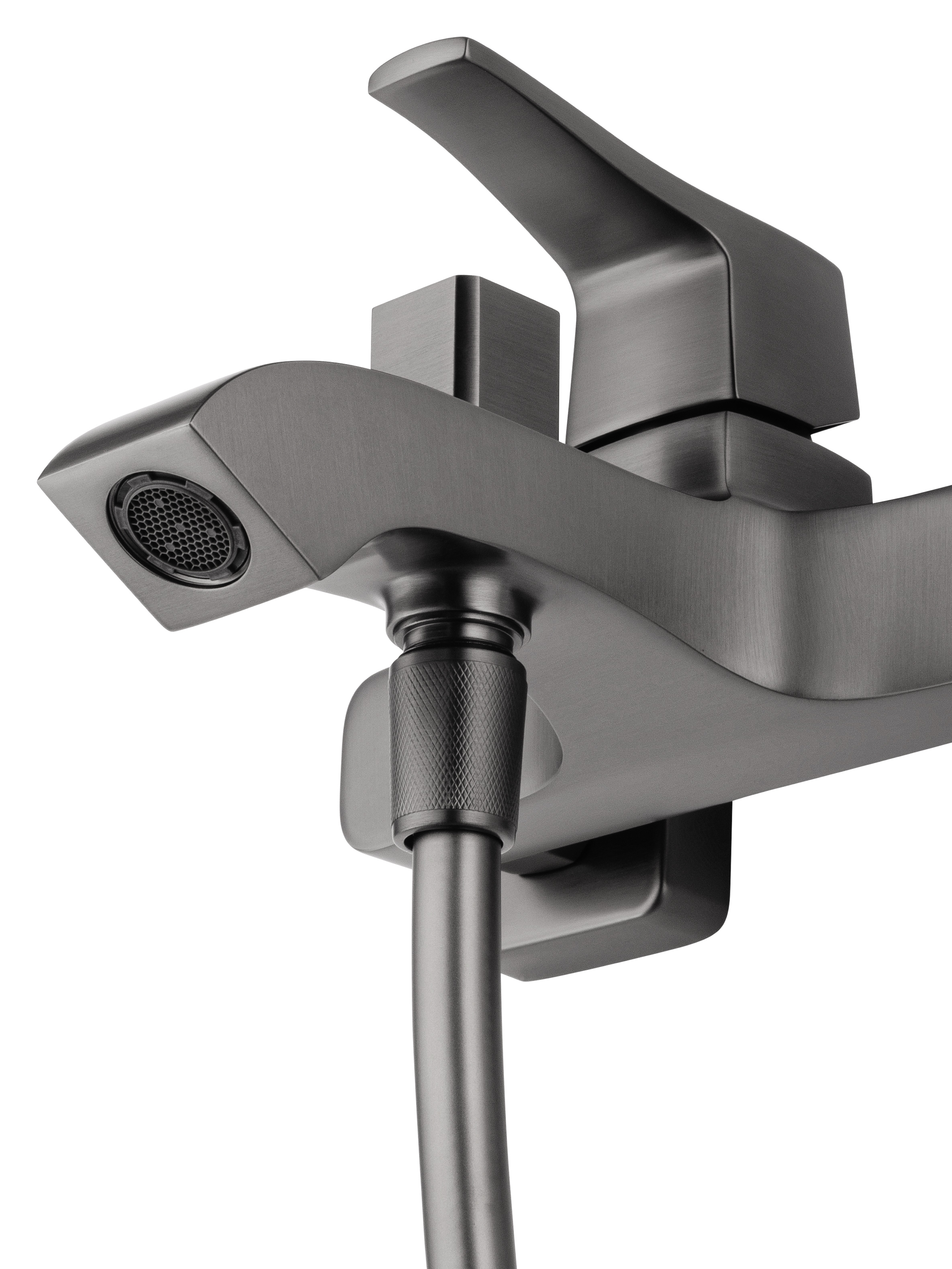 Смеситель для ванны с душем WONZON & WOGHAND FLEX, Темный графит (WW-88037072-BGM) - Gidratop.ru изображение