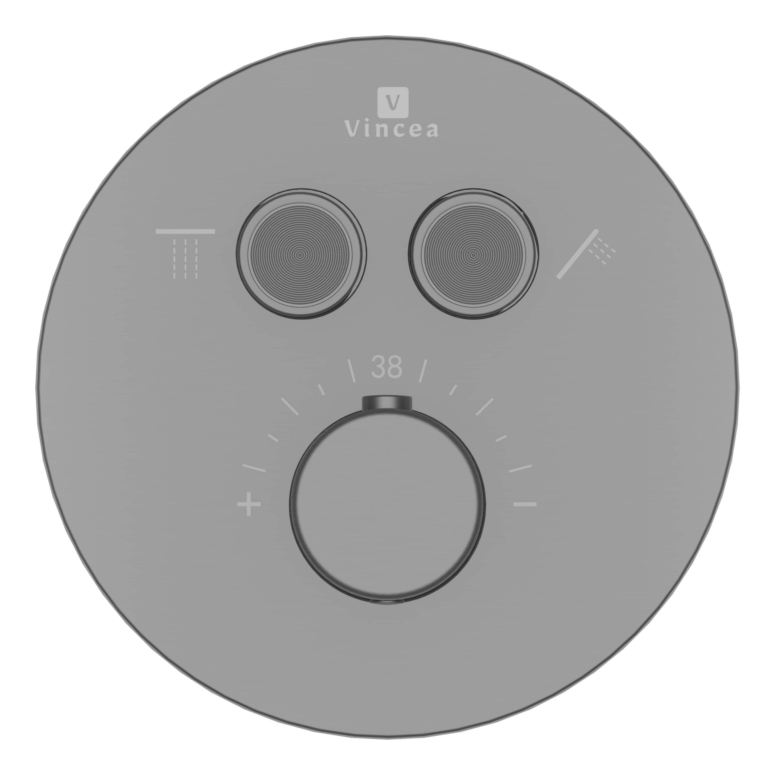 Душевой комплект Inspire VSFW-3I22MT2GM встраиваемый, термостат, двухрежимный, вороненая сталь - Gidratop.ru изображение