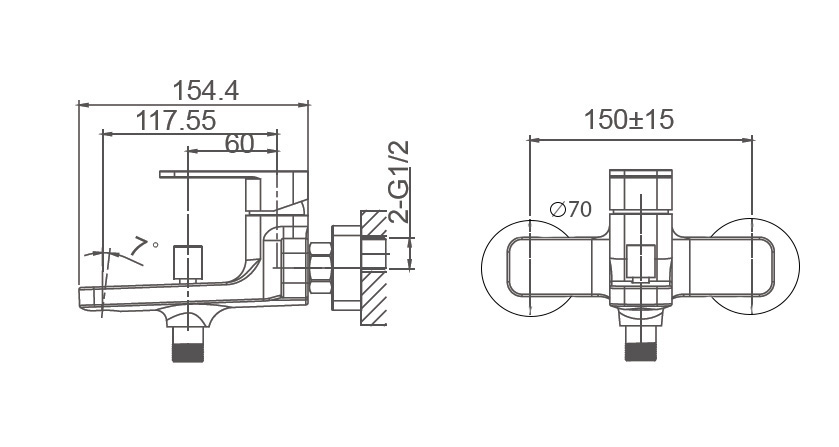 Смеситель для ванны WONZON & WOGHAND ARNIE, Черный матовый (WW-693101-MB) - Gidratop.ru изображение