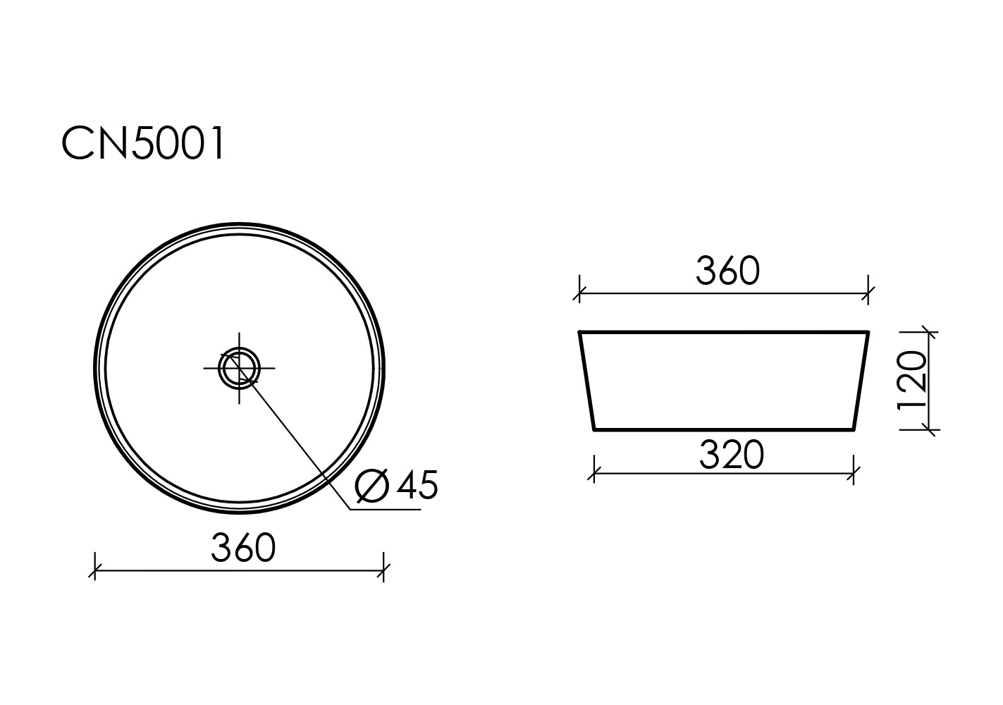 Умывальник чаша накладная круглая Element 360x360x120мм - Gidratop.ru изображение