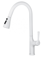 Смеситель для кухни с выдвижным изливом WONZON & WOGHAND, Белый матовый (WW-AE54123-MW)
