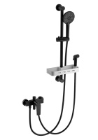 Смеситель для душа с гарнитуром WONZON & WOGHAND, Черный матовый (WW-A31003-MB) - Gidratop.ru изображение