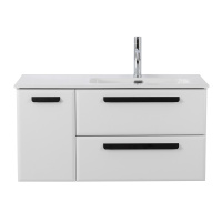 ECO-CER-N База под раковину подвесная с двумя выкатными ящиками и одной распашной дверцей, правосторонняя, Bianco Lucido, 1000x457x500, ECO-CER-N-1000-2C-1A-SO-BL-R - Gidratop.ru изображение