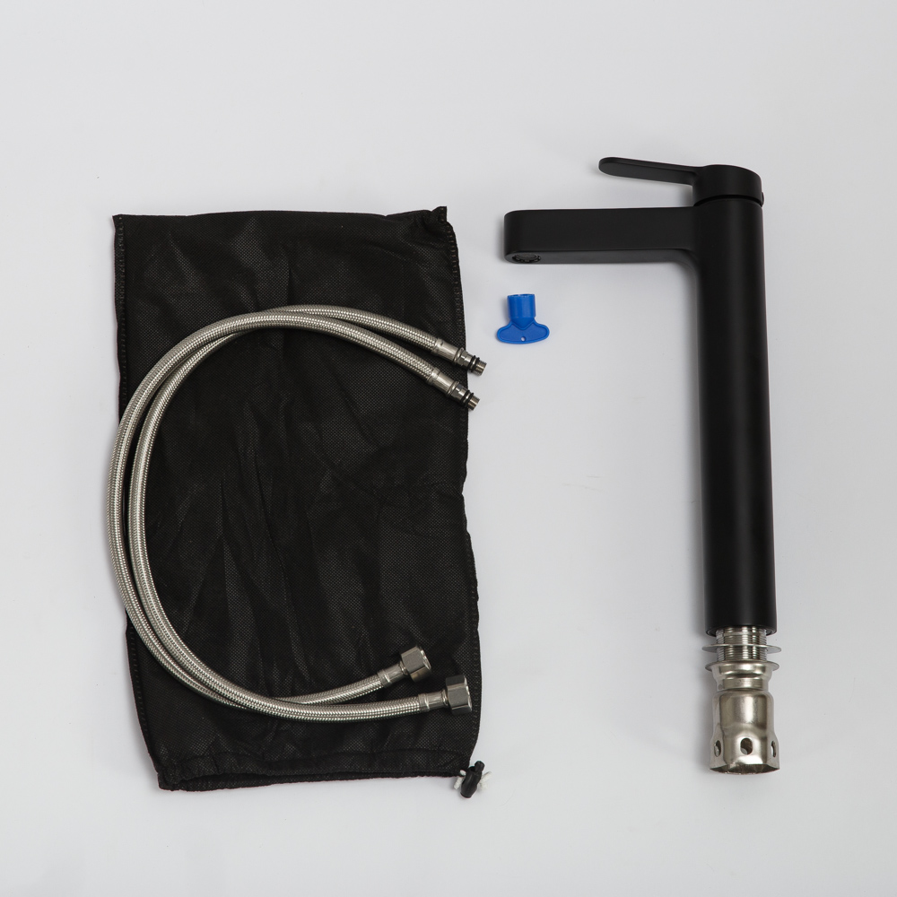 DELTA Смеситель для накладных раковин без донного клапана, чёрный матовый, DEL-LMC-NERO - Gidratop.ru изображение