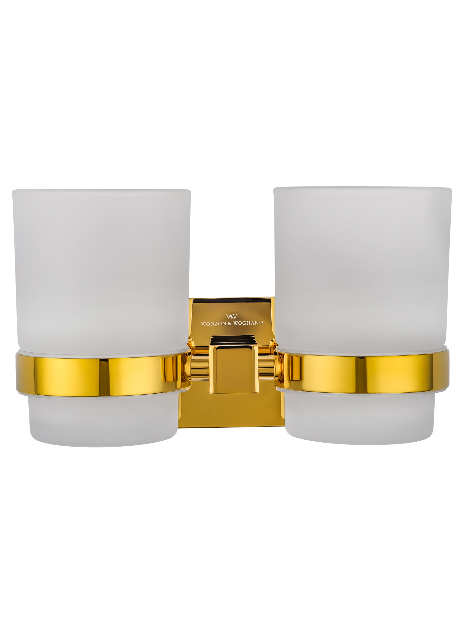 Два стакана для зубных щеток с держателем WONZON & WOGHAND POLO, Темное золото (WW-8928-DG) - Gidratop.ru изображение