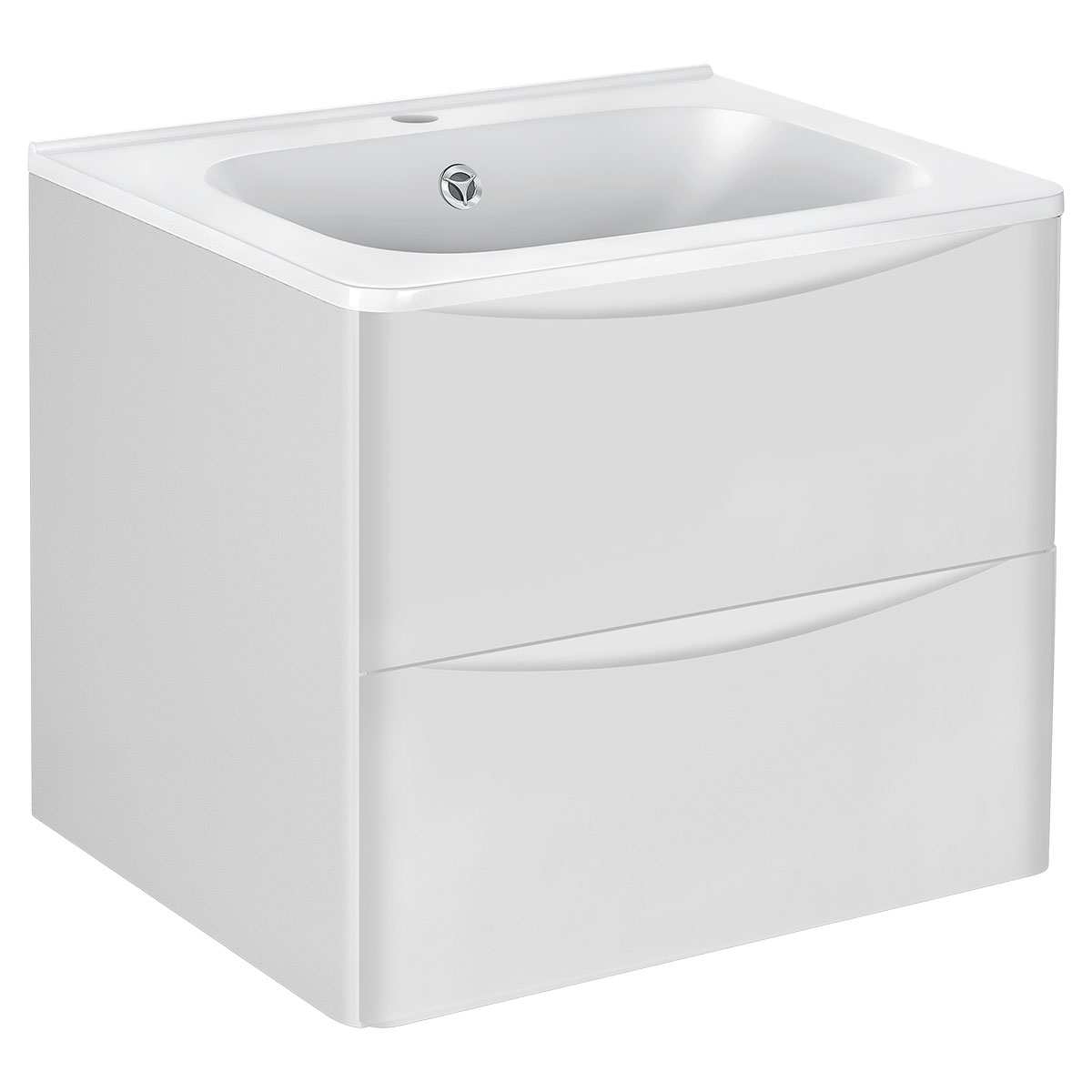 База под раковину Paola 600 подвесная, 2 выкатных ящика soft close, G.White - Gidratop.ru изображение