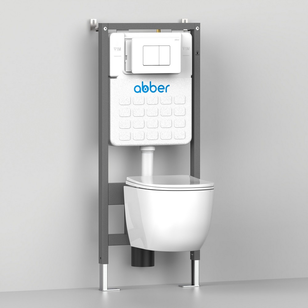 Унитаз ABBER Rechteck AC1201MG подвесной серый, безободковый - Gidratop.ru изображение