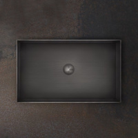 GESSI 316 раковина 600x350 мм., для установки на столешницу, без перелива, нержавеющая сталь, цвет Black Metal Brushed PVD - Gidratop.ru изображение