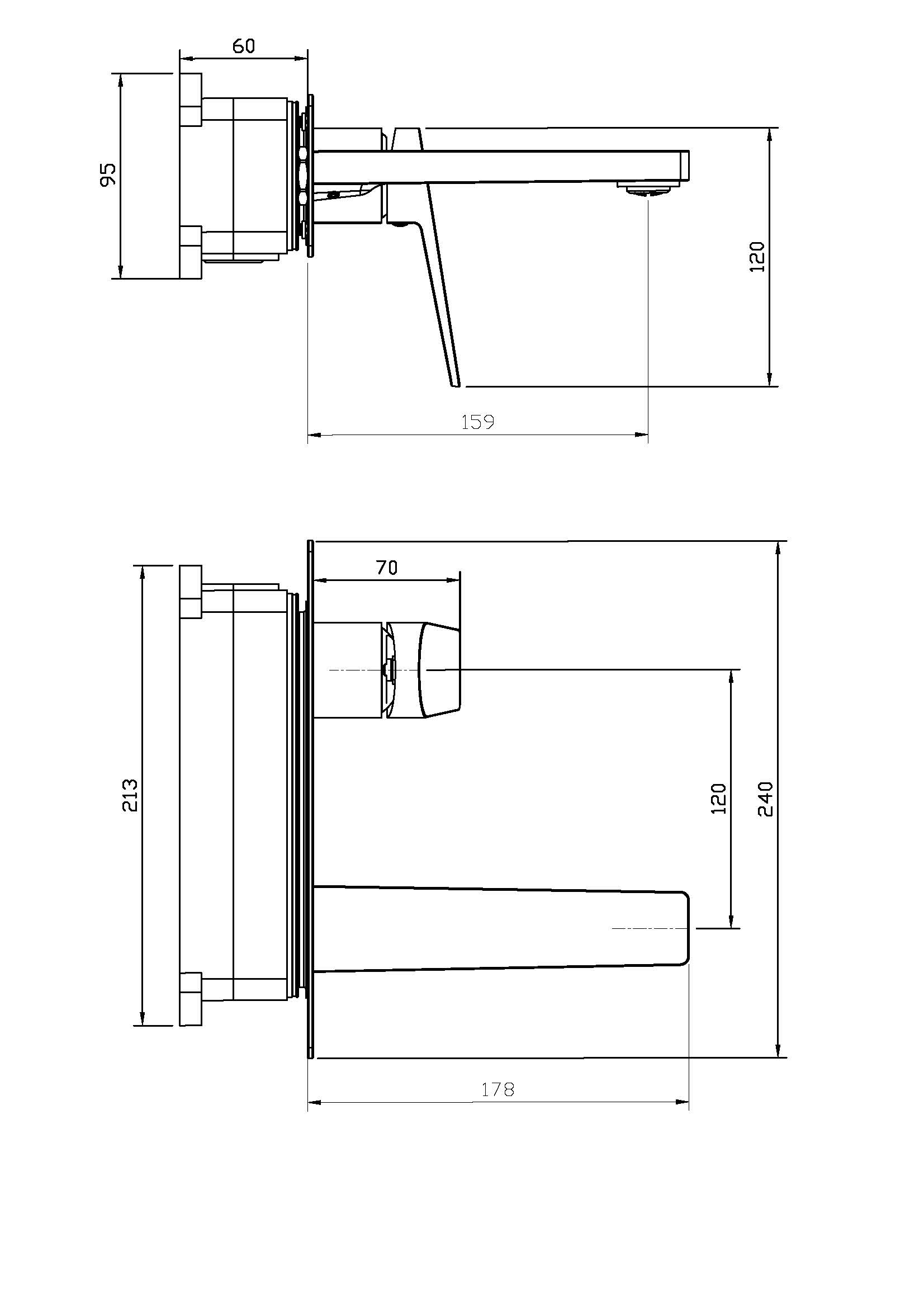 ARDENTE Смеситель для раковины встраиваемый с внутренней частью, без донного клапана, хром ARDENTE-BLVM-CRM-W0 - Gidratop.ru изображение