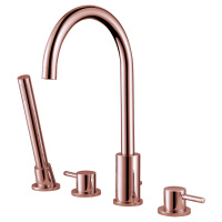 Смеситель ABBER Wasser Kreis AF8113RG на борт ванны, розовое золото - Gidratop.ru изображение